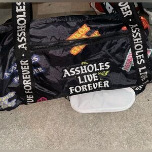 ALF emotion baggage Multi logos printed strap duffle